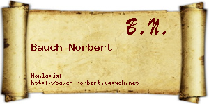Bauch Norbert névjegykártya